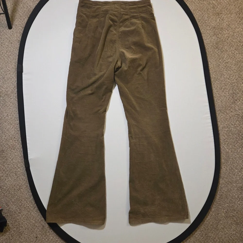 Free People We The Free Jayde Cord Flare Pants Fir Green Size 30 High Rise Boho
